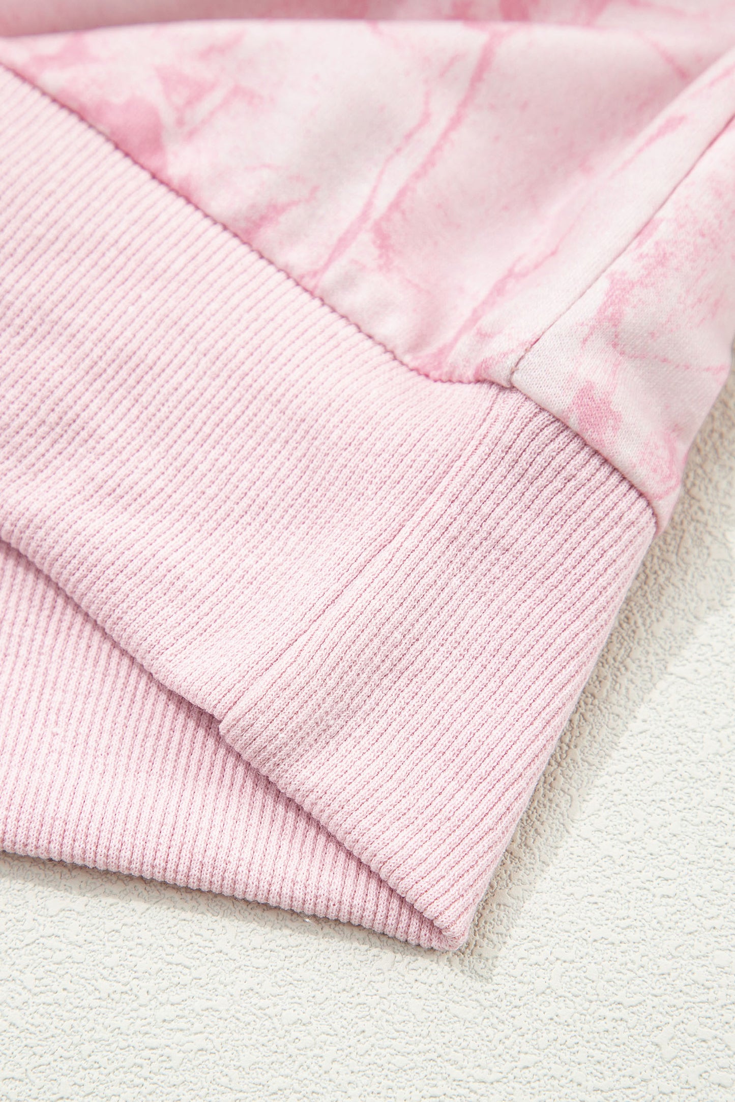 Pink Abstract Print V Neck Loose Tee Drawstring Shorts 2pcs Outfit