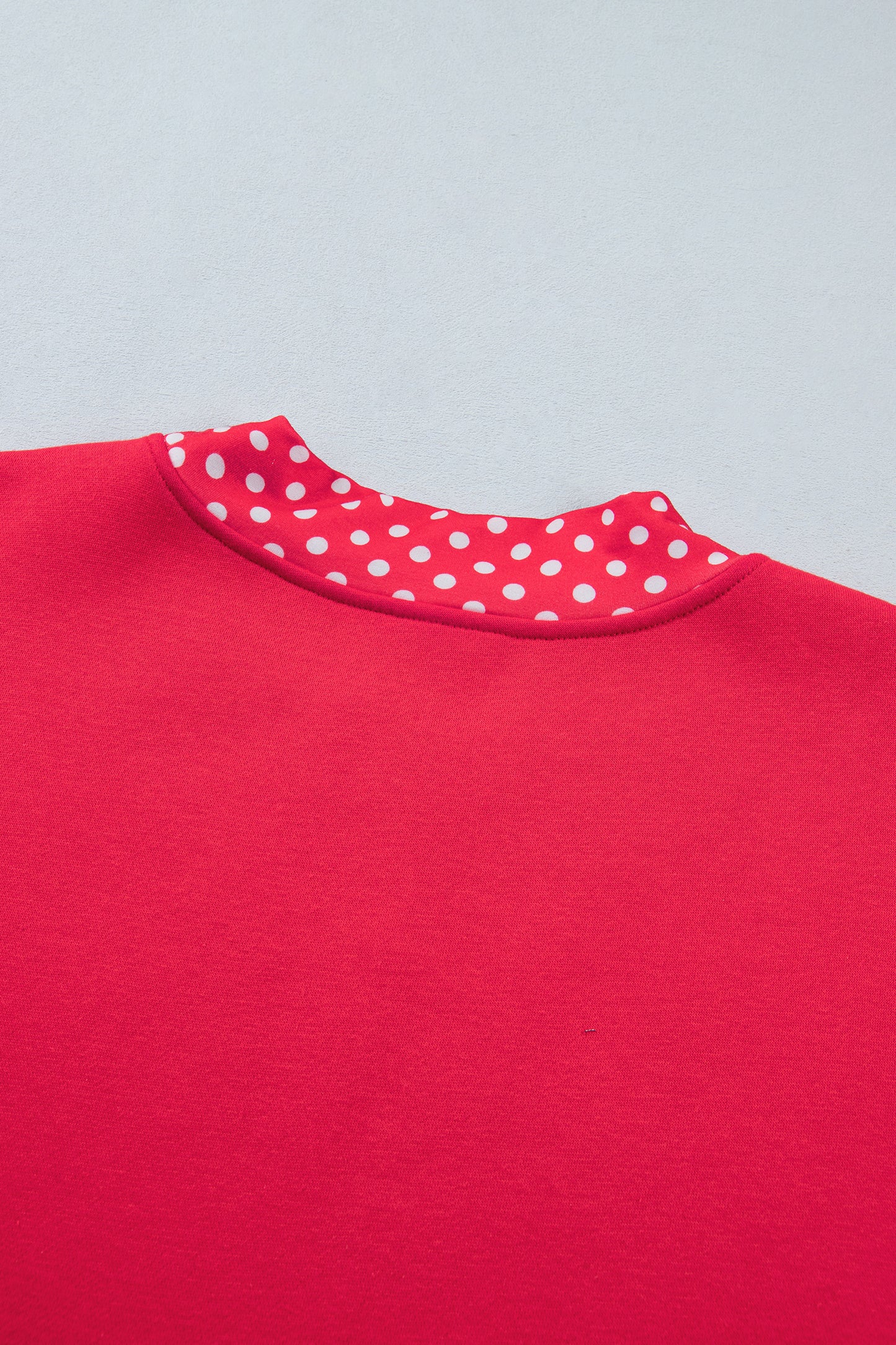 Brown Colorblock Polka Dot Contrast Trim Oversized Sweatshirt