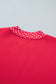 Brown Colorblock Polka Dot Contrast Trim Oversized Sweatshirt