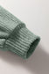 Clearly Aqua Ribbed Texture Drop Shoulder Henley Knit Top