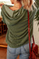 Coffee Twisted Rib Texture Solid Hoodie