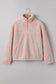 Gray Bow Sherpa Quarter Zip Drop Shoulder Baggy Sweatshirt
