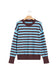 Brown Stripe Color Block Loose Crew Neck Cuffed Sweater