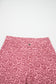 Rose Leopard Frayed Edge Wide Leg High Waist Jeans