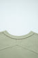 Dusk Blue Exposed Seam Waffle Striped Patchwork Baggy Pullover