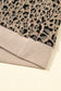 Khaki Leopard Textured Ribbed Trim Plus Size Long Sleeve Top