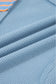 Dusk Blue Exposed Seam Waffle Striped Patchwork Baggy Pullover