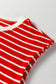 Red Stripe Ribbed Round Neck Trim Loose Tank Top