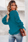 Green Hollow-out Puffy Sleeve Knit Sweater