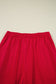 Fiery Red Varsity Striped Detail Crewneck Pullover Elastic Sweatpants 2pcs Outfit