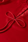 Fiery Red Solid Color Frilled V Neck Bow Detail 3/4 Sleeve Blouse