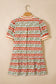 White Tulip Floral Print Cotton Puff Short Sleeve Mini Dress