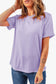 Orchid Petal Casual Plain Crew Neck Tee