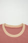 Rose Pink Contrast Star Patchwork Exposed Seam Uneven Hem Drop Shoulder Sweatshirt