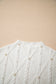 White Pearled High Neck Textured Knit Sweater Vest