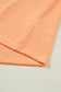 Grapefruit Orange Waffle V Neck Short Sleeve Knit Top