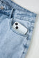 Beau Blue Bow Knot Side Detail Straight Leg Loose Jeans