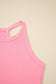 Sachet Pink Slim Tank Top Elastic Waist Mini Skort 2pcs Outfit