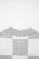 Gray Plus Size Checkered Pattern Button Polo Collar Split Sweater