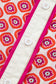 Orange Geometric Floral Print Color Block Trim Button Front Ruffle Hem Dress