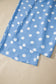 Sky Blue Polka Dot Print Patched Pocket Mid-rise Straight Leg Pants
