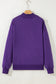Tillandsia Purple Solid Color Oversized Mock Neck Sweatshirt