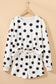 Sky Blue Polka Dot Print Drop Shoulder Pullover Drawstring Shorts Set