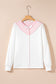 White Exposed Seam Rainbow Stripe Color Block V Neck Loose Long Sleeve Top