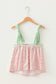 Pink Fashion Printed Knot Straps Babydoll Tank Top
