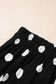 Black Polka Dot Print Patched Pocket Mid-rise Straight Leg Pants