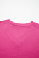Strawberry Pink Waffle V Neck Short Sleeve Knit Top