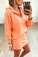 Khaki Polka Dot Hooded Long Sleeve Top Casual Mini Skort Set