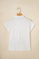 White Lace Trim Cuffed Short Sleeve Textured Shirt