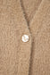 White Fuzzy Buttoned Front Midi Solid Cardigan