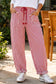 Red Stripe Drawstring Casual Loose Pants