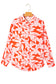Orange Botanical Print Single Chest Pocket Button Up Shirt