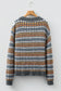 Gray Dotty Pattern Knit Button Front V Neck Sweater Cardigan