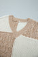 Parchment Colorblock V Neck Long Sleeve Tunic Loose Fit Plus Size Sweater