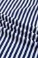 Blue Stripe V Neck Lace Contrast Ruffle Trim Tank Top