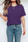 Yellow Cream Casual Plain Crew Neck Tee