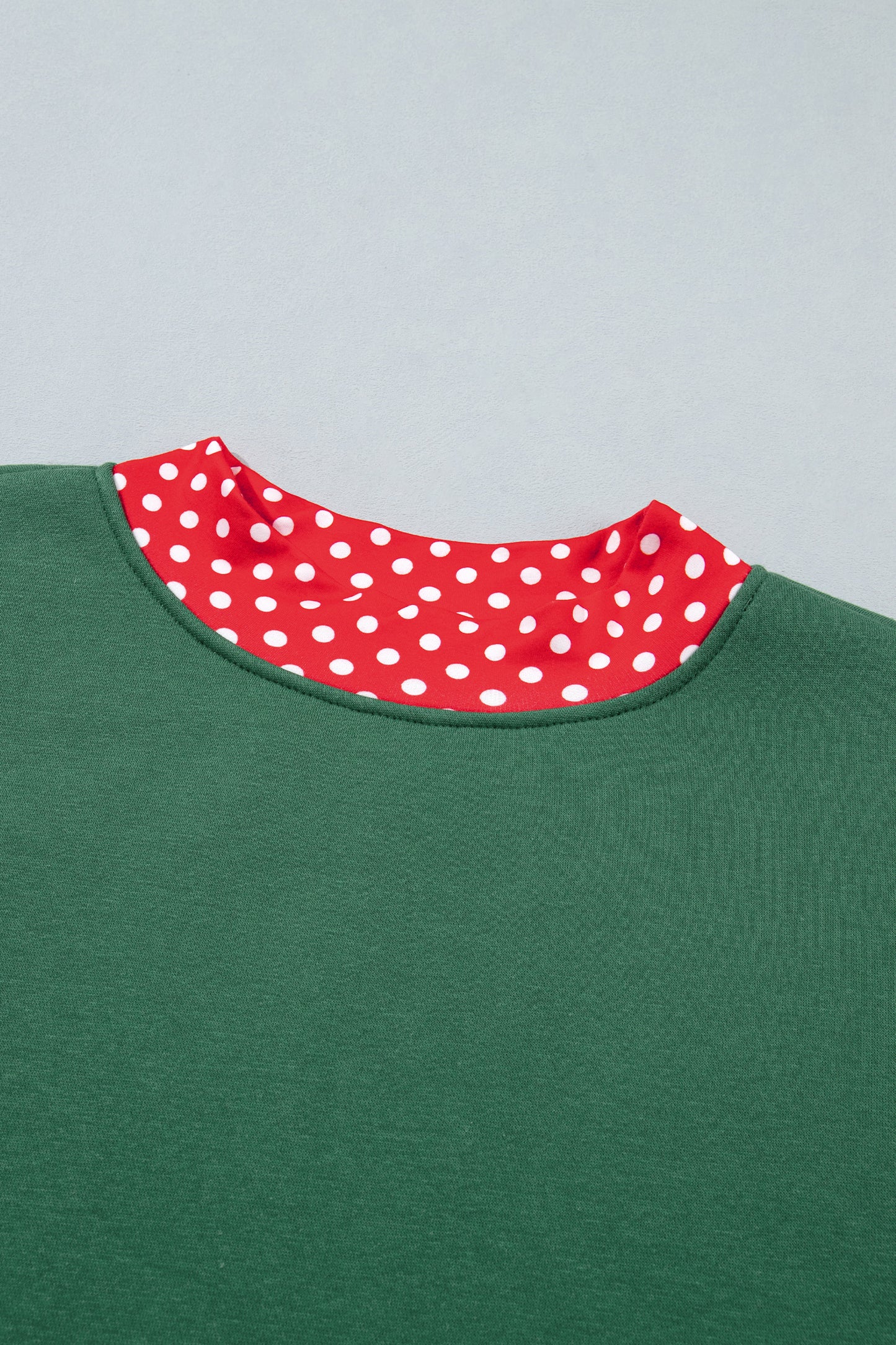 Brown Colorblock Polka Dot Contrast Trim Oversized Sweatshirt