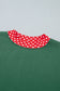 Brown Colorblock Polka Dot Contrast Trim Oversized Sweatshirt