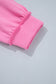 Bright Pink Exposed Seam Detail Reversible Double Wear Plus Size Sweatshirt