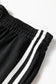 Fiery Red Varsity Striped Detail Crewneck Pullover Elastic Sweatpants 2pcs Outfit