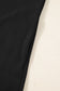Black Plus Size Notched Neck Leopard Trim Flounce Long Sleeve Shift Dress