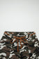 Green Camouflage Print Splashed Distressed Loose Denim Pants