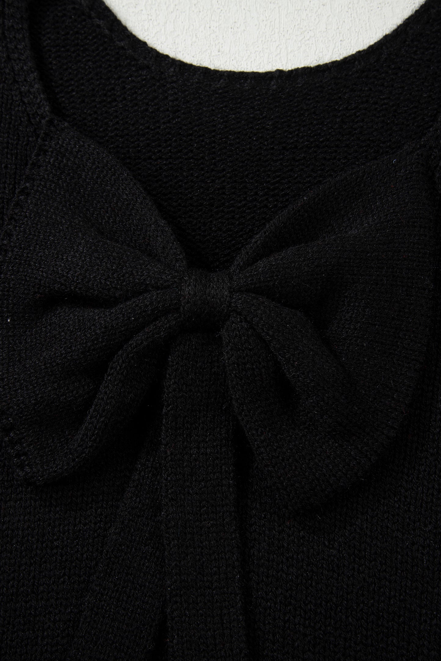 Bright Green Festive Bow Backless Bubble Sleeve Sweater