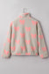 Gray Bow Sherpa Quarter Zip Drop Shoulder Baggy Sweatshirt
