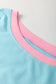 Turquoise Plus Size Contrast Trim T Shirt and Skirt Two Piece Set
