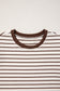 Red Stripe Ribbed Round Neck Trim Loose Tank Top